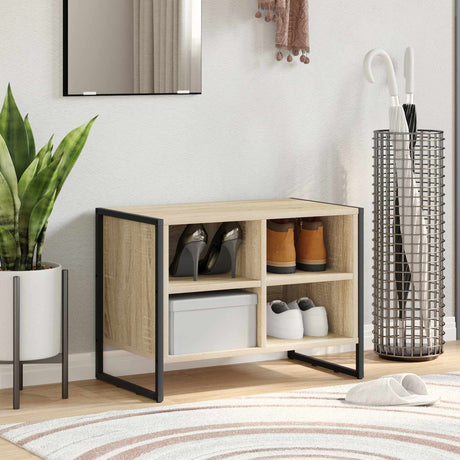 Vidaxl schoenenkast 60 x 35 x 44 cm bewerkt hout sonoma