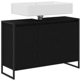 Vidaxl badkamer kast zwart eiken 90 x 30 x 60 cm bewerkt hout