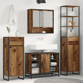 Vidaxl badkamer kast oud hout 40 x 30 x 100 cm bewerkt hout