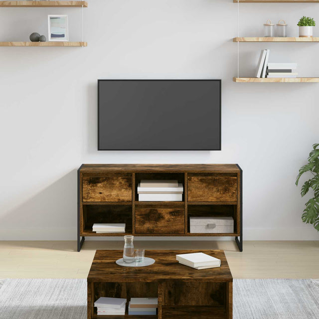 Vidaxl tv-kast 100 x 36 x 49,5 cm rook eik bewerkt hout