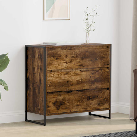 Vidaxl dressoir rook eik 79 x 36 x 75.5 cm bewerkt hout