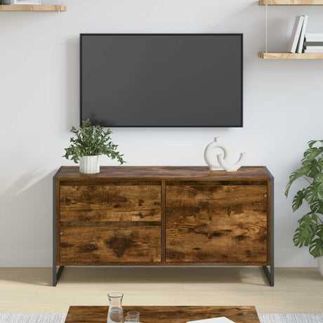 Vidaxl tv-kast 100 x 36 x 49.5 cm rook eik bewerkt hout