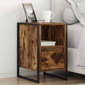 Vidaxl nachtkastje 2 st rook eik 39,5 x 30 x 50 cm bewerkt hout