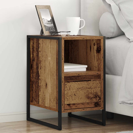 Vidaxl nachtkastje oud hout 39,5 x 30 x 50 cm bewerkt hout