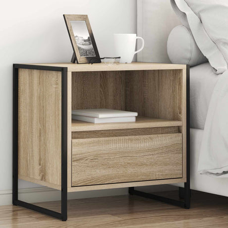 Vidaxl nachtkastje sonoma eiken 50 x 39,5 x 50 cm bewerkt hout