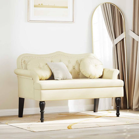 Vidaxl chesterfield bank crème 120,5 x 65 x 75 cm nep leer
