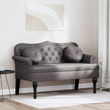 Vidaxl chesterfield bank grijs 120,5 x 65 x 75 cm nep leer