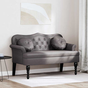 Vidaxl chesterfield bank grijs 120,5 x 65 x 75 cm nep leer
