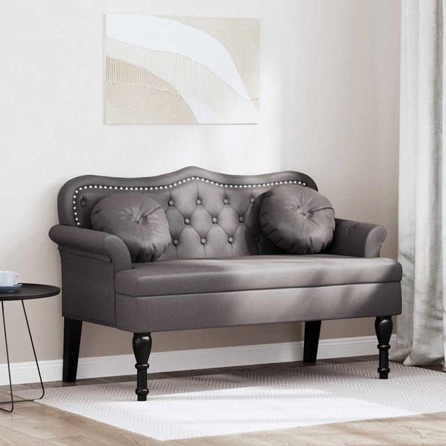 Vidaxl chesterfield bank grijs 120,5 x 65 x 75 cm nep leer