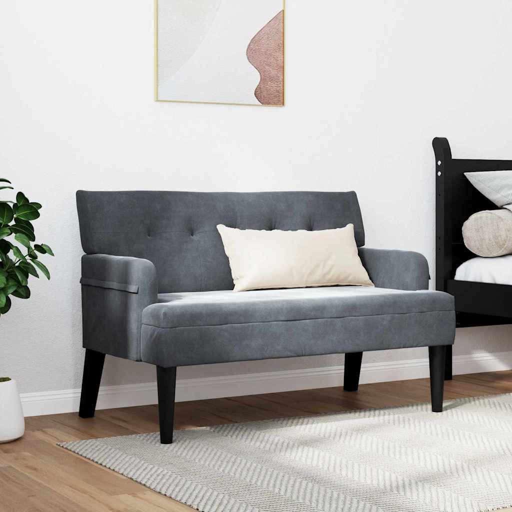 Vidaxl chesterfield bank donkergrijs 112 x 65,5 x 75 cm fluweel