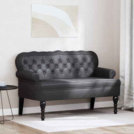 Vidaxl chesterfield bank zwart 119,5 x 64,5 x 75 cm nep leer