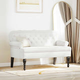 Vidaxl chesterfield bank wit 119,5 x 64,5 x 75 cm nep leer