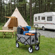 Vidaxl vouwbare winkelwagentje met remmen grijs 94 x 53 x 99 cm