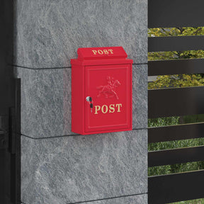 Vidaxl wandgemonteerde brievenbus met opslag rood 29 x 13 x 41 cm