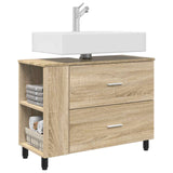 Vidaxl badkamer waskom sonoma eiken 80 x 35 x 60 cm bewerkt hout