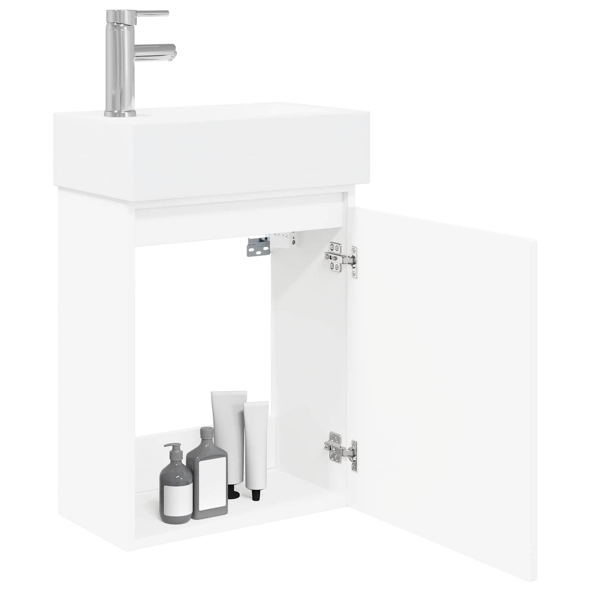 Vidaxl badkamermeubel met kraan wit 45,5 x 22,5 x 84 cm