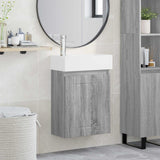 Vidaxl badkamermeubel met kraan grijs sonoma 45,5 x 25,5 x 84 cm