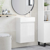 Vidaxl badkamermeubel met kraan hoogglans wit 45,5 x 25,5 x 84 cm