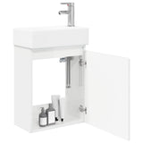 Vidaxl badkamermeubel met kraan hoogglans wit 45,5 x 25,5 x 84 cm