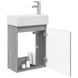 Vidaxl badkamermeubel met kraan grijs sonoma 45,5 x 25,5 x 84 cm