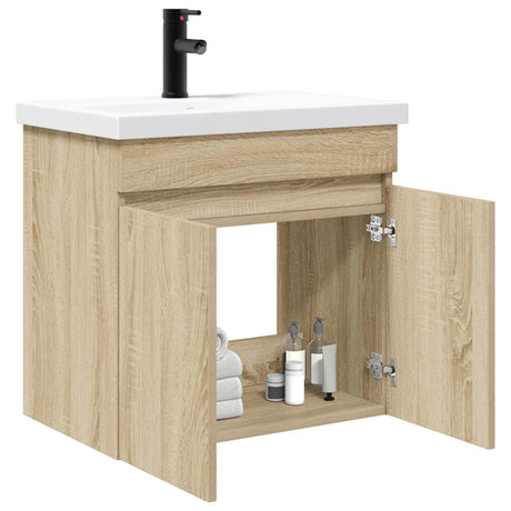 Vidaxl badkamermeubel met kraan sonoma eiken 61 x 40 x 74,5 cm