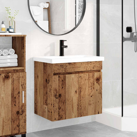 Vidaxl badkamermeubel met kraan oud hout 61 x 40 x 74,5 cm