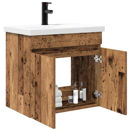 Vidaxl badkamermeubel met kraan oud hout 61 x 40 x 74,5 cm