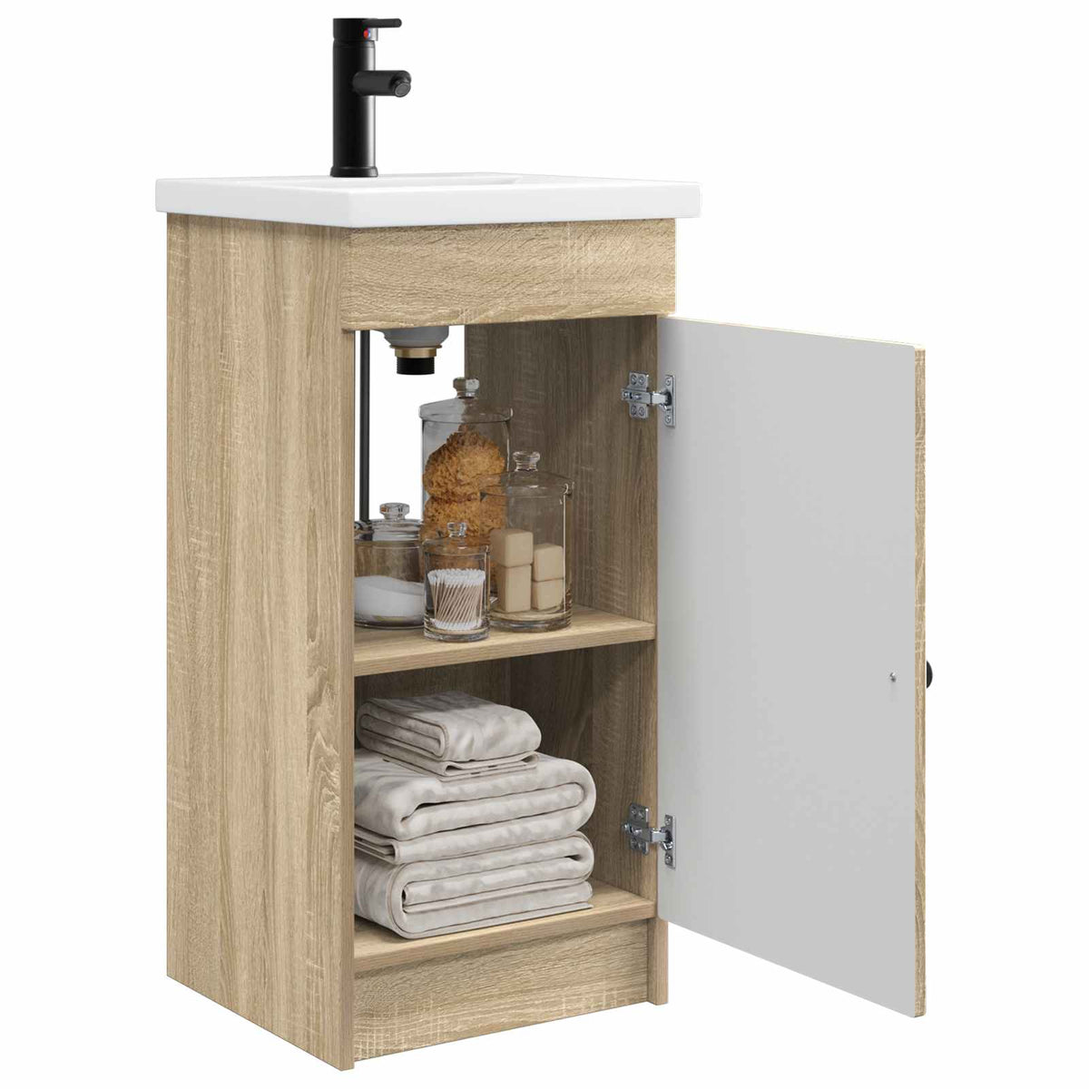 Vidaxl badkamermeubel met wasbak sonoma eiken 42 x 40 x 84,5 cm