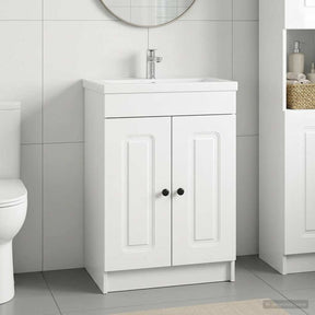 Vidaxl badkamer onder wastafel kast hoogglans wit 56 x 37,5 x 81 cm