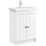 Vidaxl badkamer onder wastafel kast hoogglans wit 56 x 37,5 x 81 cm