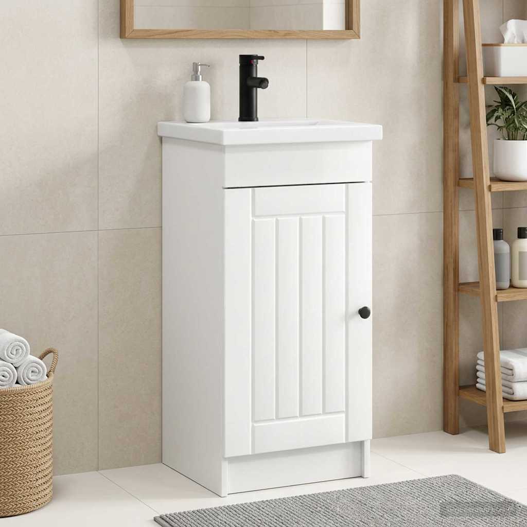 Vidaxl badkamermeubel met wasbak hoogglans wit 42 x 40 x 84,5 cm
