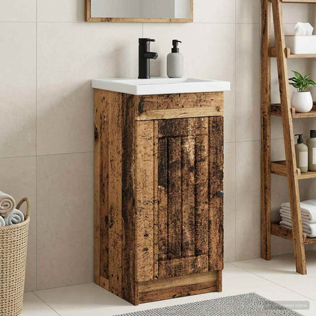 Vidaxl badkamermeubel met wasbak oud hout 42 x 40 x 84,5 cm