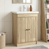 Vidaxl badkamer onder wastafel kast sonoma eiken 56 x 37,5 x 81 cm