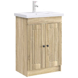 Vidaxl badkamer onder wastafel kast sonoma eiken 56 x 37,5 x 81 cm