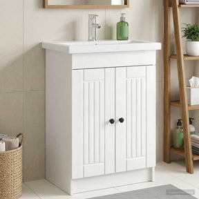 Vidaxl badkamer onder wastafel kast hoogglans wit 78,5 x 37,5 x 81 cm