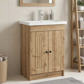 Vidaxl badkamer onder wastafel kast artisanaal eiken