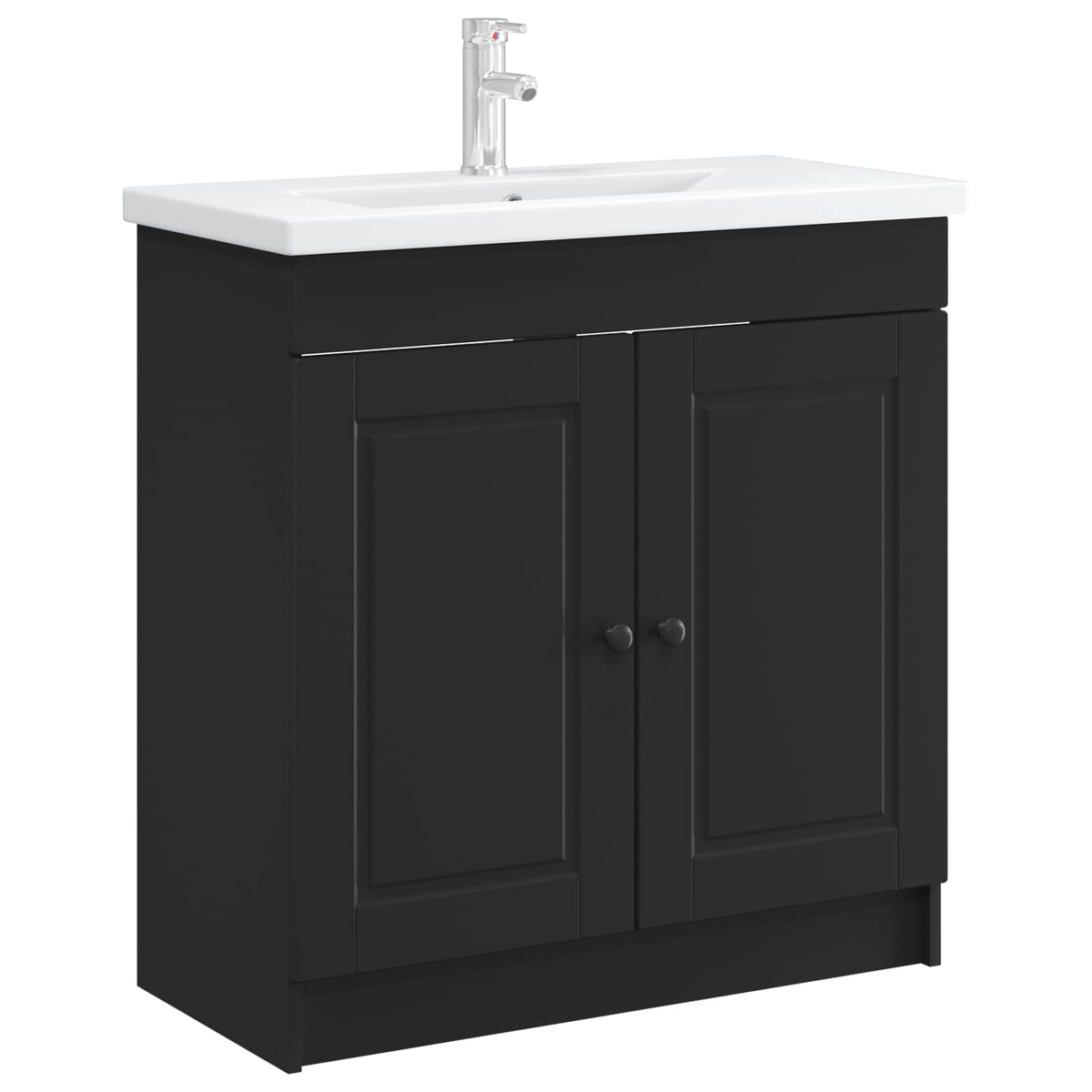 Vidaxl badkamer onder wastafel kast zwart 56 x 37,5 x 81 cm