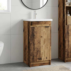Vidaxl badkamermeubel met wasbak oud hout 42 x 40 x 84,5 cm