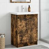 Vidaxl badkamer onder wastafel kast gerookt eiken 56 x 37,5 x 81 cm