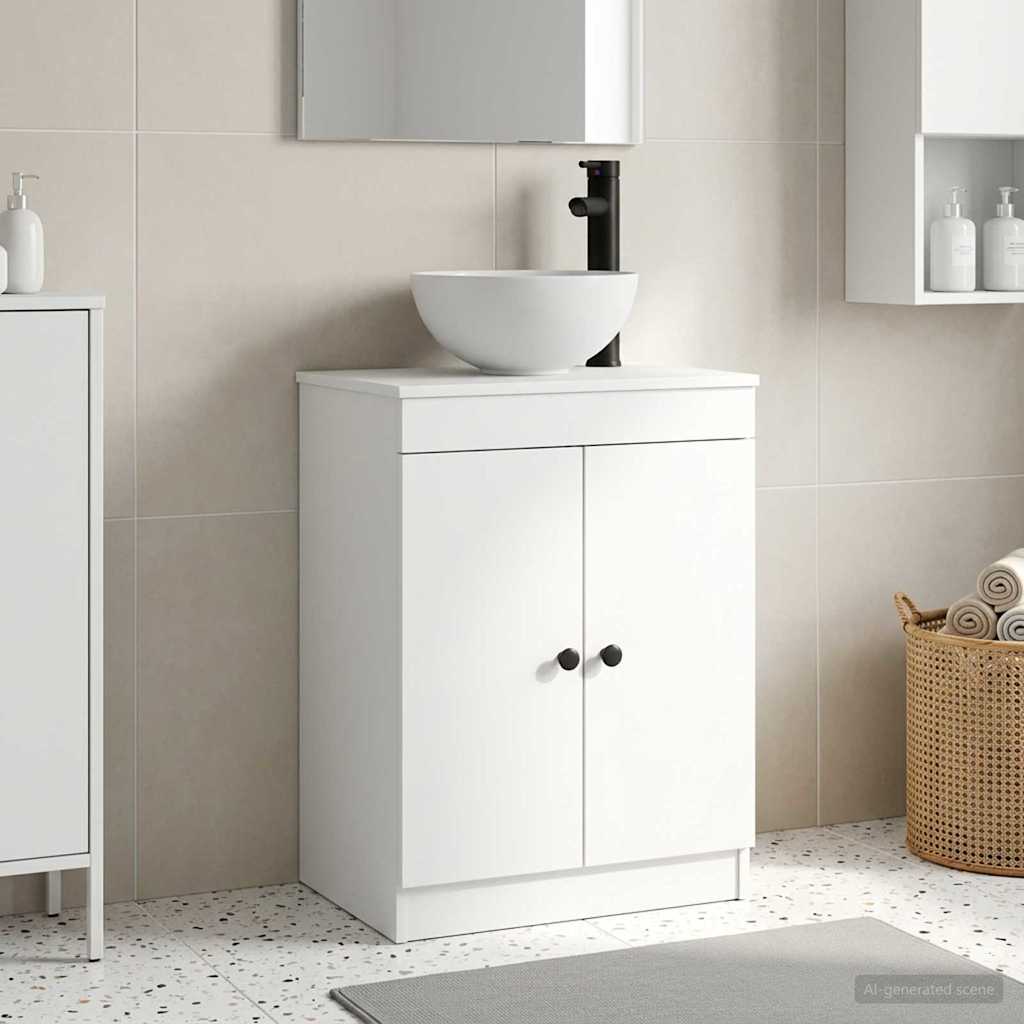 Vidaxl badkamermeubel met wasbak wit 54 x 35 x 83 cm bewerkt hout