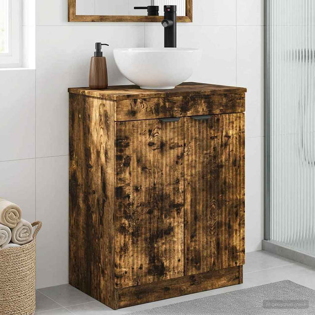 Vidaxl badkamermeubel met wasbak gerookt eiken 54 x 35 x 83 cm