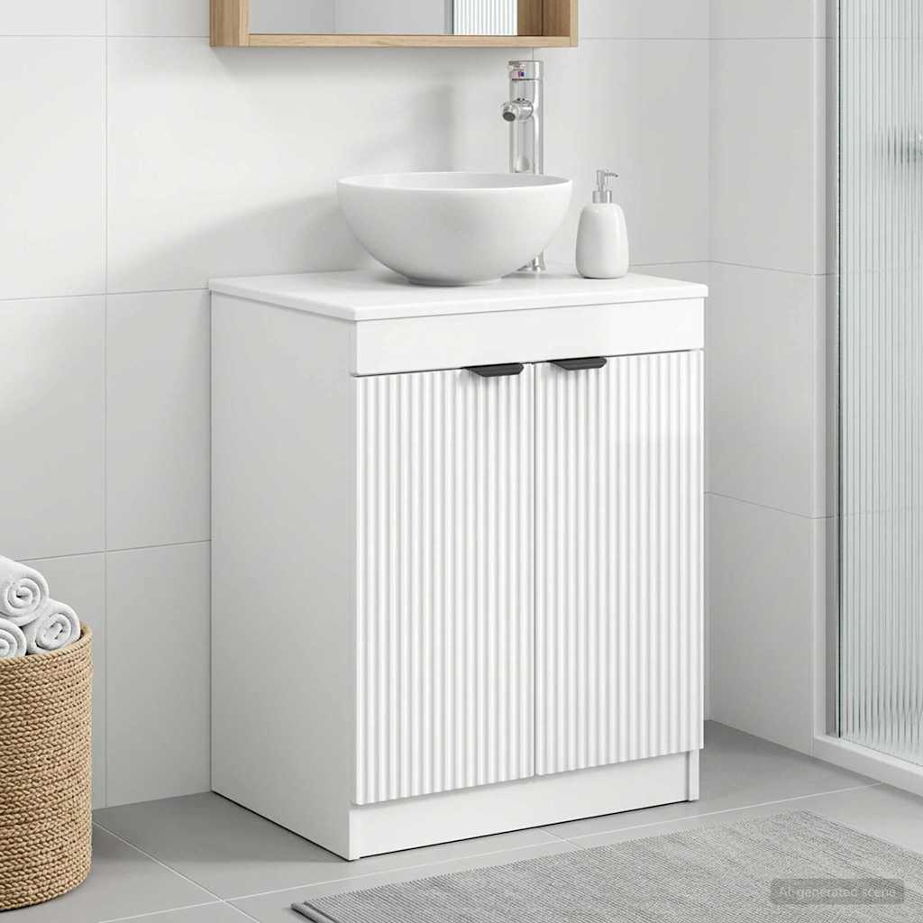Vidaxl badkamerkast hoogglans wit 54 x 41 x 70 cm bewerkt hout