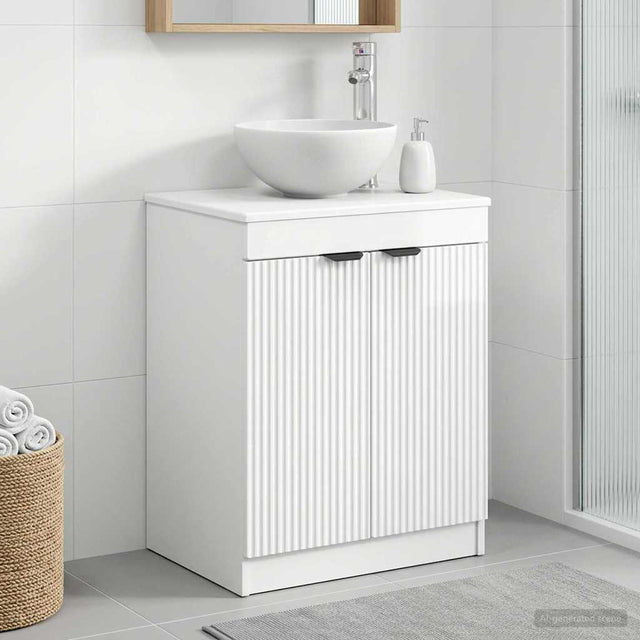 Vidaxl badkamerkast hoogglans wit 54 x 41 x 70 cm bewerkt hout
