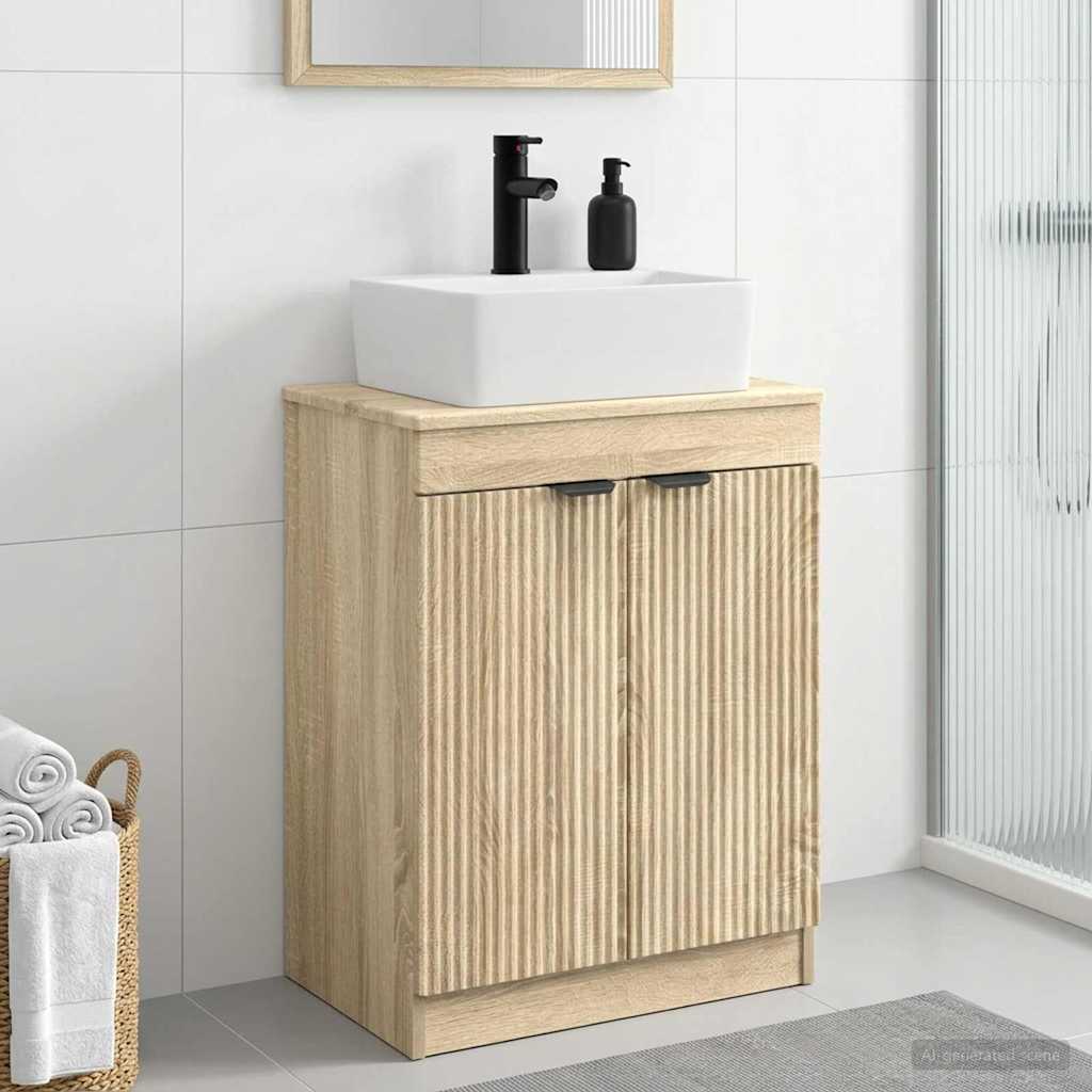 Vidaxl badkamermeubel met wasbak sonoma eiken 54 x 35 x 83 cm