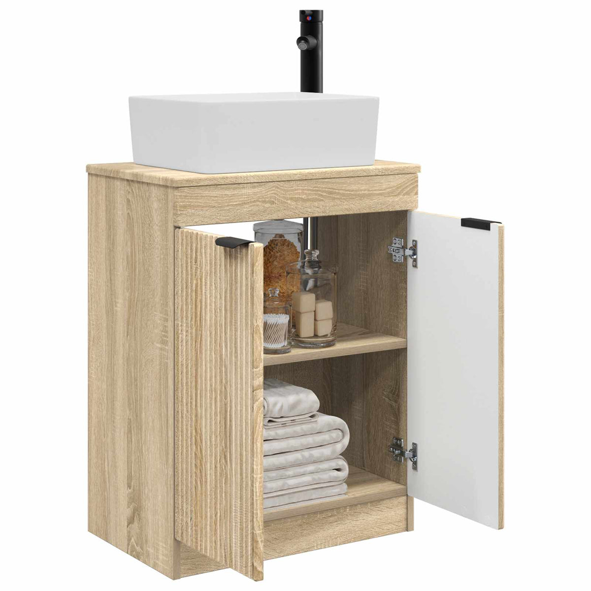 Vidaxl badkamermeubel met wasbak sonoma eiken 54 x 35 x 83 cm