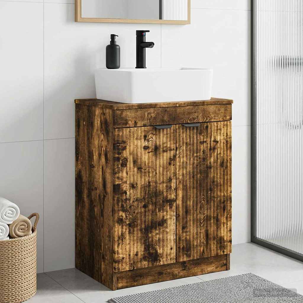 Vidaxl badkamermeubel met wasbak gerookt eiken 54 x 35 x 83 cm