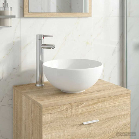 Vidaxl badkamer wastafel met kraan en afvoer chroom 32 x 32 x 13 cm