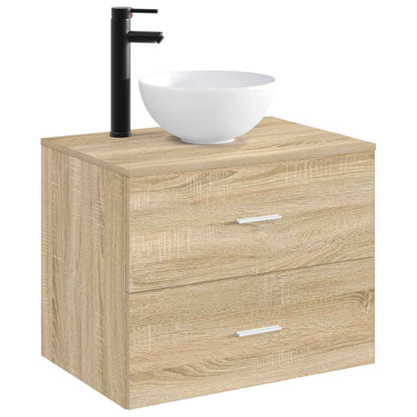 Vidaxl badkamer wastafel met kraan en afvoer mat zwart 32 x 32 x 13 cm