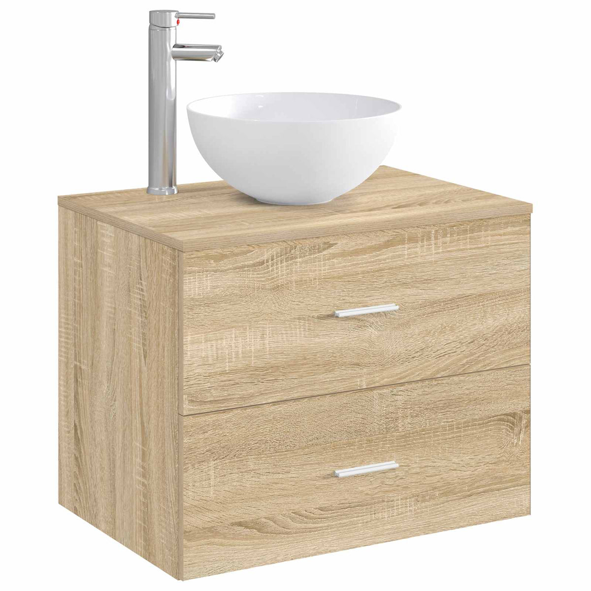 Vidaxl badkamer wastafel met kraan en afvoer chroom