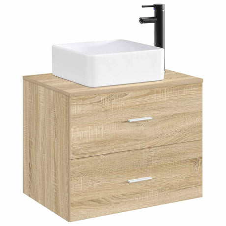 Vidaxl badkamer wastafel met kraan en afvoer mat zwart